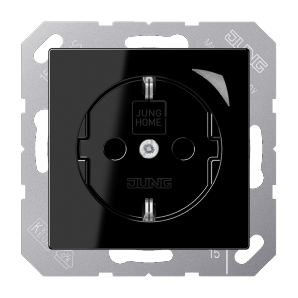 Jung BTA1521SSW JUNG HOME Schuko Steckdose 16A 250V Schraubklemmen mit Funktionsanzeige integrierter erhöhter Berührungsschutz SAFETY+ Thermoplast Serie A
