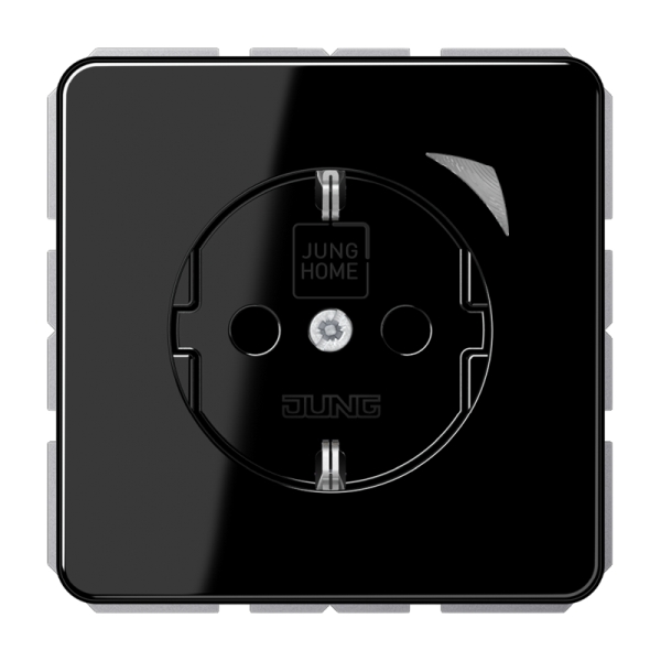 Jung BTCD1521SESW SCHUKO Steckdose 16A 250V Schraubklemmen mit Funktionsanzeige integrierter erhöhter Berührungsschutz SAFETY+ Duroplast Serie CD schwarz