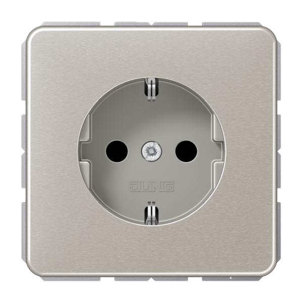 Jung CD1520KIPT SCHUKO Steckdose 16A 250V integrierter erhöhter Berührungsschutz SAFETY+ Aluminium eloxiert Serie CD platin
