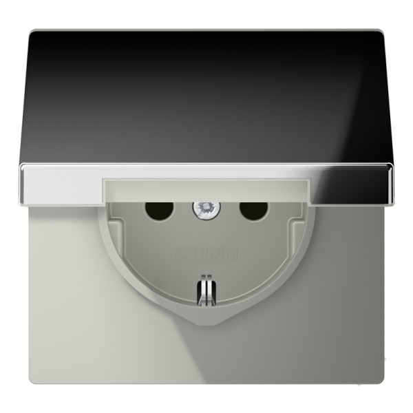 Jung GCR1520KIKL SCHUKO Steckdose 16A 250V integrierter erhöhter Berührungsschutz SAFETY+ Klappdeckel Metall verchromt Serie LS glanzchrom