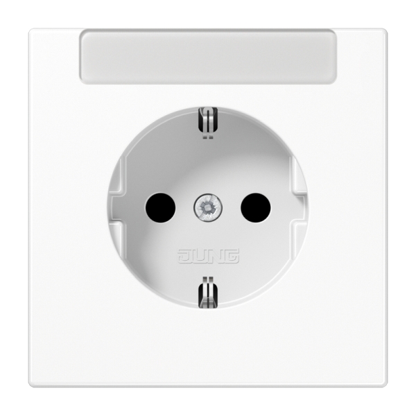 Jung LS1520INAWW SCHUKO Steckdose 16A 250V mit integriertem Beschriftungsfeld (sprühnebeldicht) integrierter erhöhter Berührungsschutz SAFETY+ Thermoplast Se