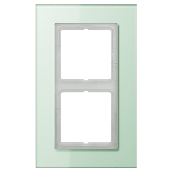 Jung LSP982GLAS Glasrahmen 2-fach senkrechte und waagerechte Montage Glas LS PLUS mattweiß