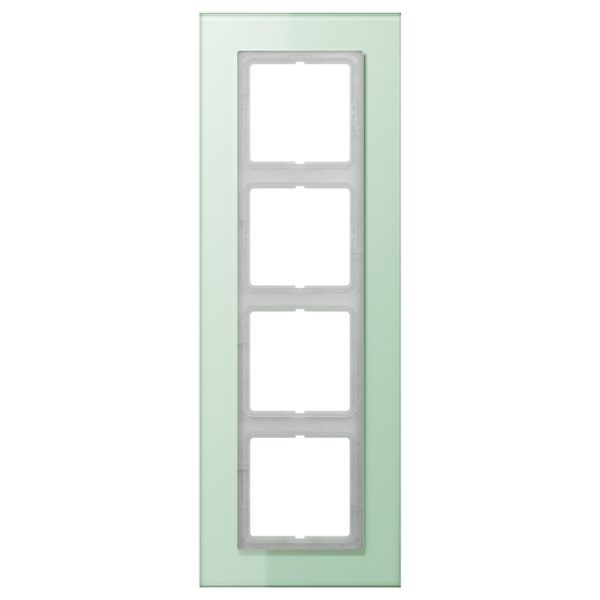 Jung LSP984GLAS Glasrahmen 4-fach senkrechte und waagerechte Montage Glas LS PLUS mattweiß