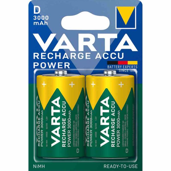 Varta 56720 Mono Akku PowerPlay 1,2V/3000mA/Ni-MH 2 Stück