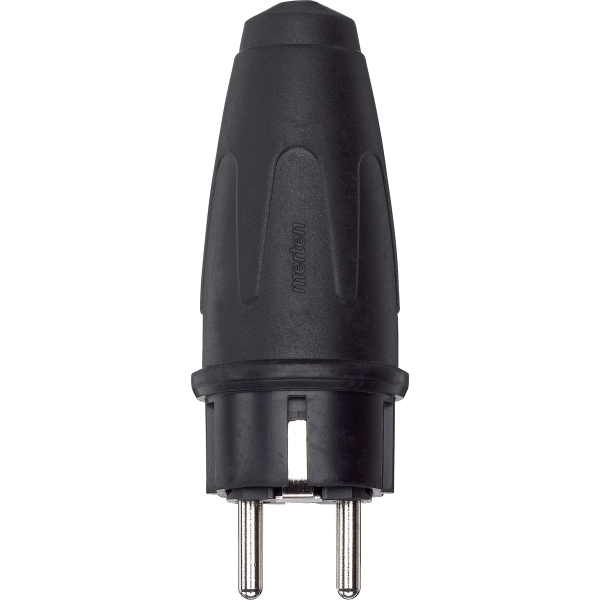Merten 122151 Gummi-Schuko-Stecker schwarz