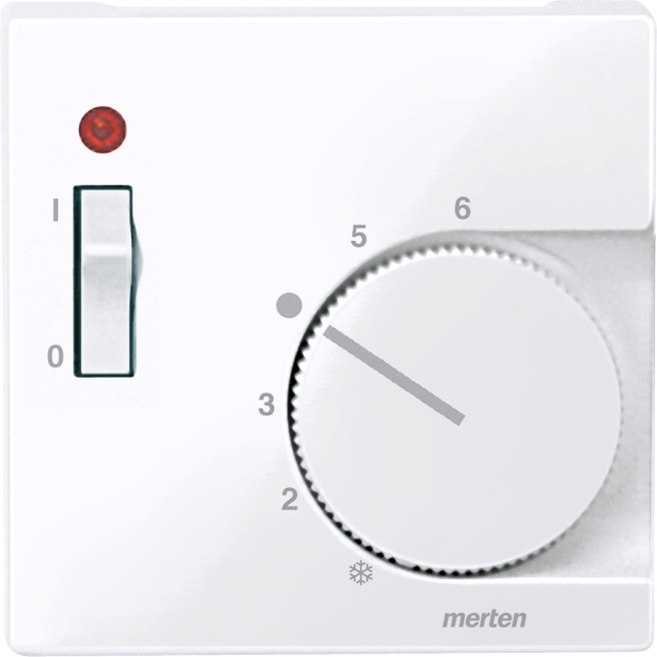Merten 534825 Zentralplatte für Raumtemperaturregler-Einsatz mit Schalter aktivweiß glänzend System M