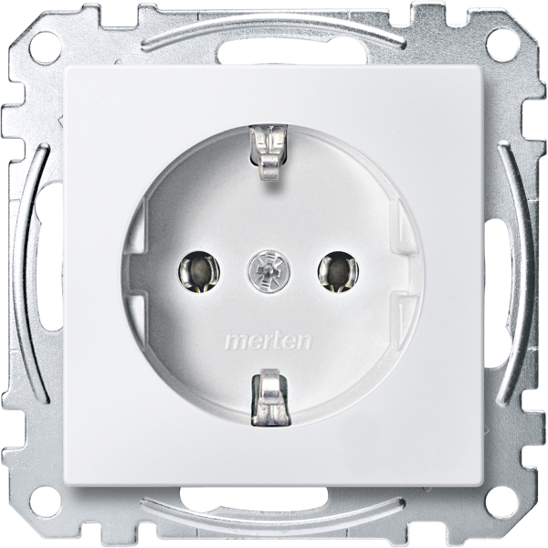 Merten MEG2301-0419 Schuko-Steckdose Steckklemmen polarweiß System M