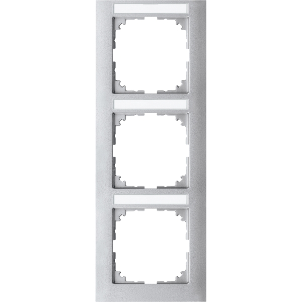 Merten MEG4032-3660 M-Pure-Rahmen 3-fach mit Beschriftungsträger senkrechte Montage aluminium