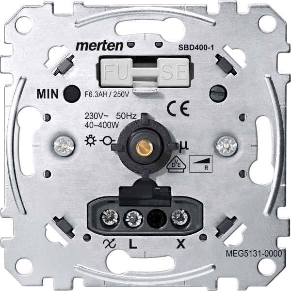 Merten MEG5131-0000 Drehdimmer-Einsatz für ohmsche Last mit Druck-Ausschalter 40-400W