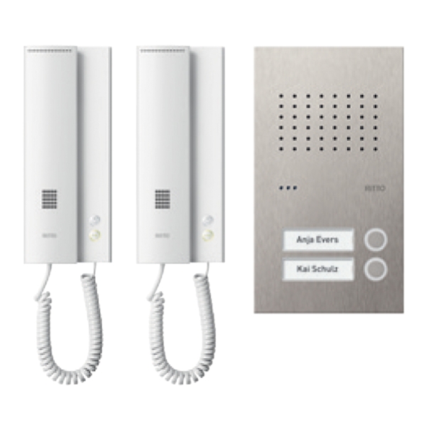 Ritto RGE1818225 Acero pur Audio-Set 2 Wohnungen edelstahl/weiß