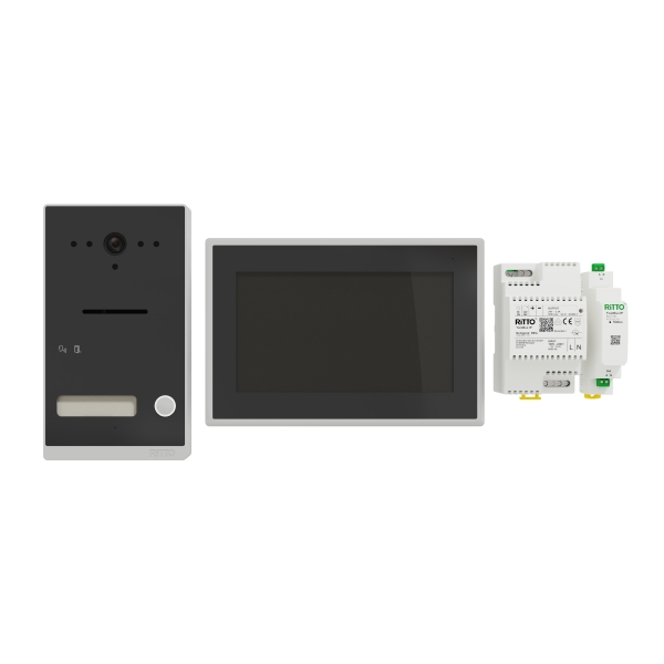 Ritto RGE2092150 Listo Video Einfamilienhaus-Set TwinBus IP Anthrazitgrau AP