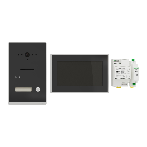 Ritto RGE2094150 Listo Video Einfamilienhaus-Set TwinBus IP Anthrazitgrau UP
