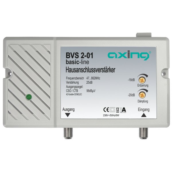 Axing BVS 2-01 CATV-Verstärker 25 dB 98 dBµV 862 MHz