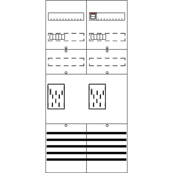 Striebel & John BF27A2XXBM Zählerfeld 7RE 2ZM vorverdrahtet mit BKE-I 2CPX054169R9999