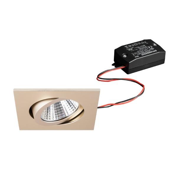 Brumberg 38262633 LED-Einbaustrahler 230V AC 50 Hz 7W 38° 2700K quadratisch schwenkbar,
