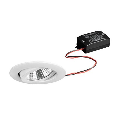 Brumberg 38363073 LED-Einbaustrahler 230V AC 50 Hz 6W 38° 3000K rund schwenkbar weiss,