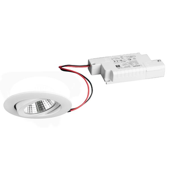 Brumberg 39363073 LED-Einbaustrahler 230V AC 50 Hz 6W 38° 3000K rund schwenkbar weiss,