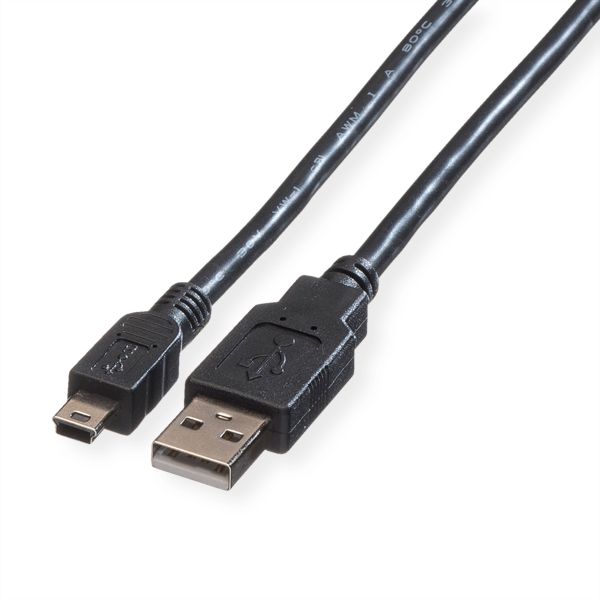 roline 11.02.8730 USB 2.0 Kabel Typ A/5-Pin Mini schwarz 3 Meter