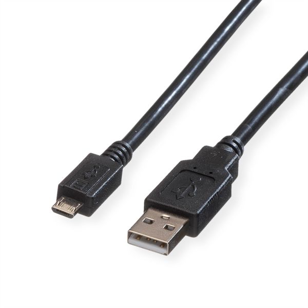 roline 11.02.8752 USB 2.0 Kabel USB A Stecker/Micro USB B Stecker schwarz 1,8 Meter