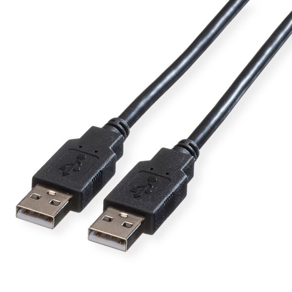 roline 11.02.8908 USB 2.0 Kabel Typ A-A Typ A-A schwarz 0,8 Meter