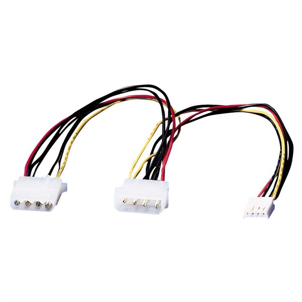 roline 11.03.1010 Y-Kabel 4 polig HDD / 4 polig HDD + 4 polig FDD 0,3 Meter