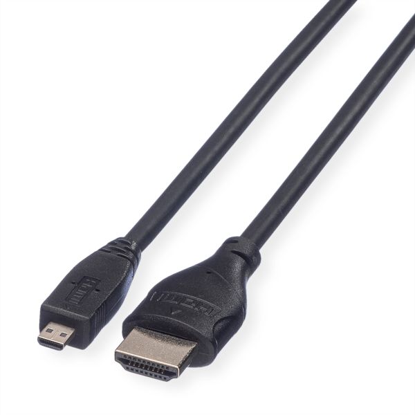 roline 11.04.5581 HDMI High Speed Kabel mit Ethernet HDMI Stecker/Micro HDMI Stecker 2 Meter