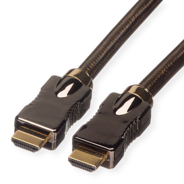 roline 11.04.5683 4K HDMI Ultra HD Kabel mit Ethernet Stecker/Stecker schwarz 5 Meter