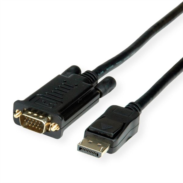 roline 11.04.5970 Kabel DisplayPort-VGA DP Stecker/VGA Stecker schwarz 1 Meter