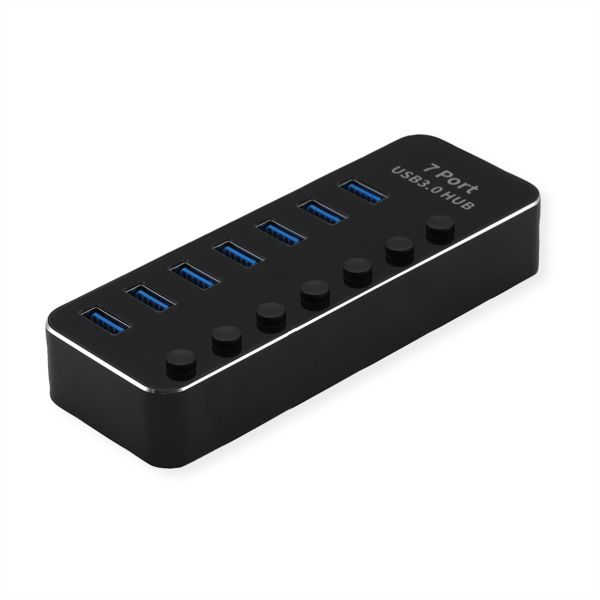 roline 14.02.5057 USB 3.2 Gen 1 Notebook Hub 7 Ports einzeln schaltbar