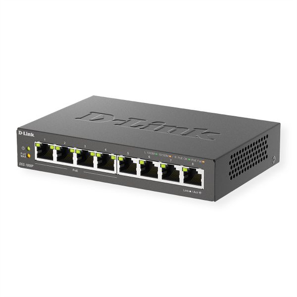D-Link DGS-1008P/E DGS-1008P 8-Port Gigabit PoE+ Unmanaged Desktop Switch