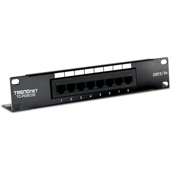 TRENDnet TC-P08C5E TRENDnet 10' Patch Panel 8-Port Cat. 5e Unshielded