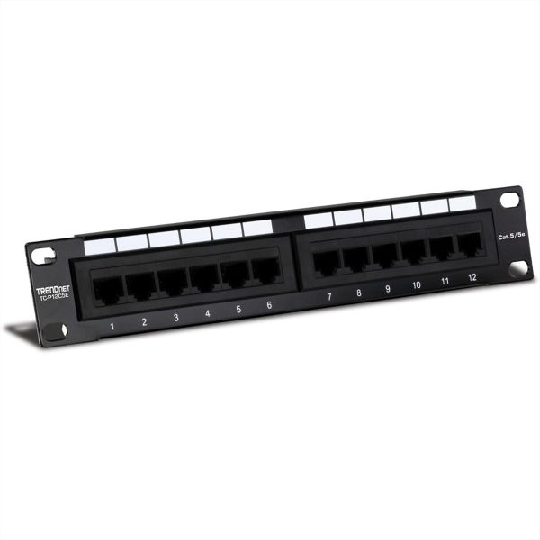 TRENDnet TC-P12C5E TRENDnet 10' Patch Panel 12-Port Cat. 5e Unshielded