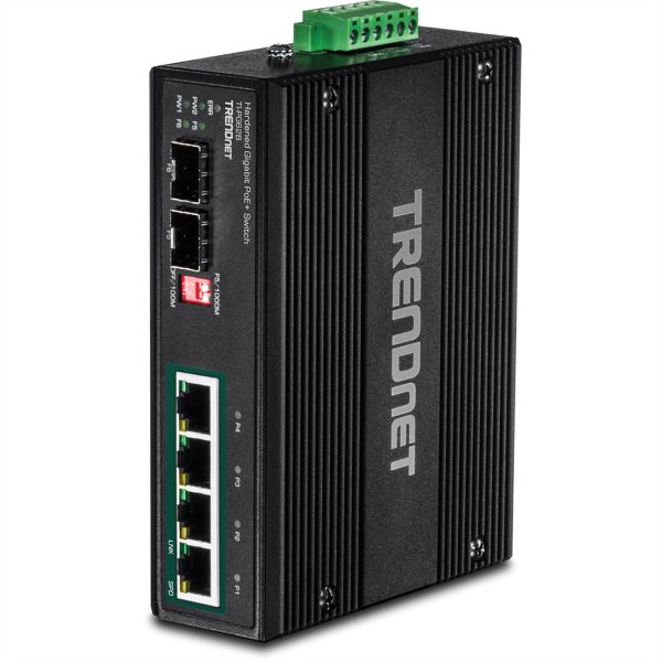 TRENDnet TI-PG62B TRENDnet 6port Switch PoE+ 2SFP Industrial Gigabit