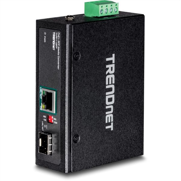 TRENDnet TI-PF11SFP TRENDnet Media Converter Industrial SFP to Gigabit PoE+