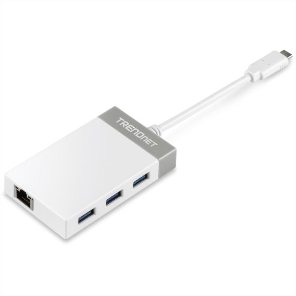 TRENDnet TUC-ETGH3 TRENDnet USB-C to Gigabit Ethernet Adapter + USB Hub