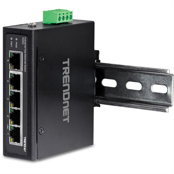 TRENDnet TI-E50 TRENDnet Industrial Fast Ethernet DIN-Rail Switch 5-Port