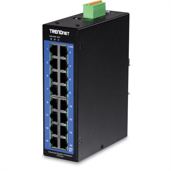 TRENDnet TI-G160i TRENDnet 16Port DIN-Rail Switch Industrial Gigabit L2 Managed