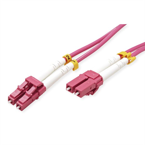 Value 21.99.8750 LWL-Kabel 50/125µm OM4 LC/LC violett 0,5 Meter