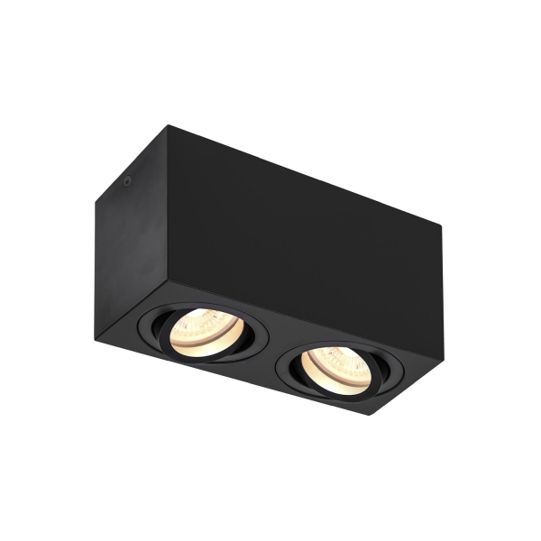 SLV 1002005 TRILEDO, double, Indoor Deckenaufbauleuchte, eckig, QPAR51, schwarz, max 10 W