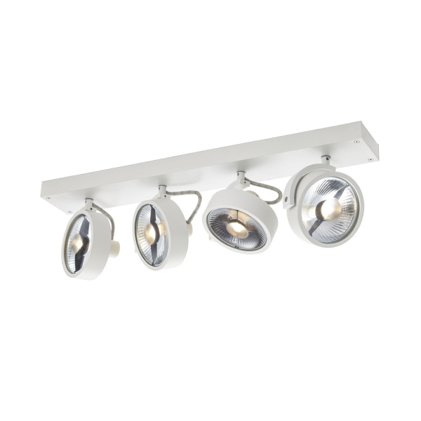 SLV 1002024 KALU, Indoor Wand- und Deckenaufbauleuchte, quad, QPAR111, weiß, 4x75 W