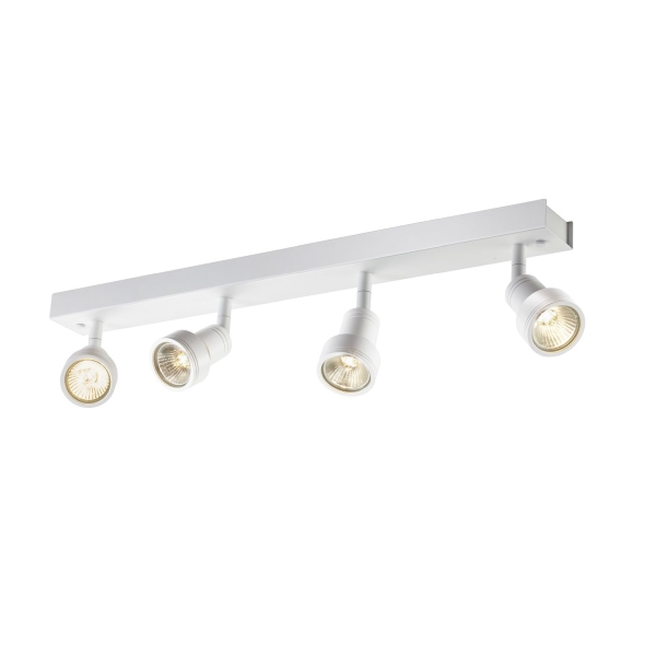 SLV 1002030 PURI, Indoor Wand- und Deckenaufbauleuchte, quad, QPAR51, weiß, 4x50 W