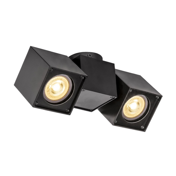 SLV 1002215 ALTRA DICE, Indoor Wand- und Deckenaufbauleuchte, double, QPAR51, schwarz