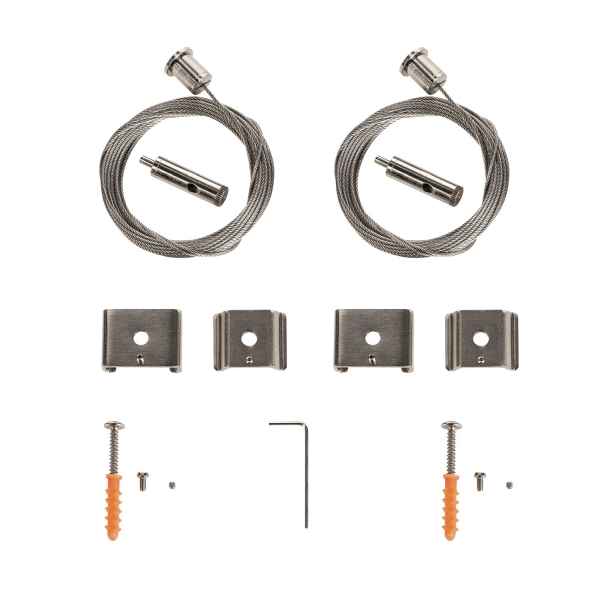 SLV 1002845 Drahtseilabhängung, für EUTRAC®, S-TRACK und 1 Phasen- Schienen, 5 m, zweier Set