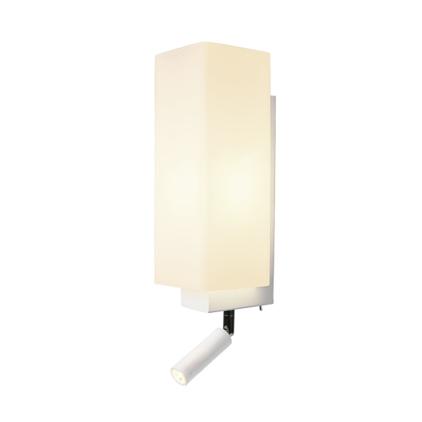 SLV 1003429 QUADRASS SPOT, Indoor Wandaufbauleuchte mit LED Spot und E27 Fassung, weiß