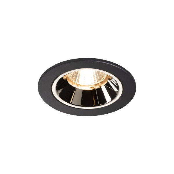 SLV 1003774 NUMINOS® S DL, Indoor LED Deckeneinbauleuchte schwarz/chrom 2700 K 40° inkl. Blattfedern