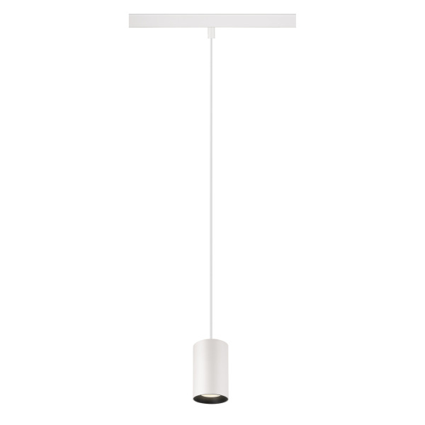 SLV 1006804 NUMINOS® XS, 48V Pendelleuchte, Pendellänge 150 cm, 4000 K, 20°, DALI 2, matt weiß / matt schwarz