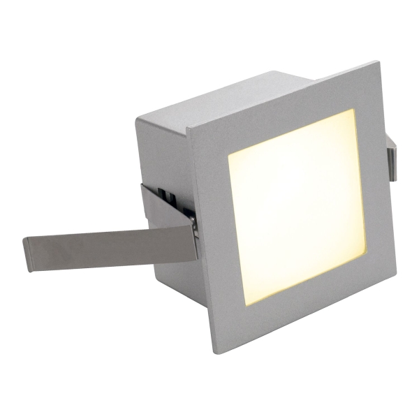 SLV 111262 FRAME BASIC, Einbauleuchte, LED, 3000 K, eckig, silbergrau, inkl. Blattfedern
