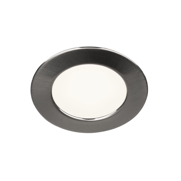SLV 112225 DL 126, Einbauleuchte, LED, 3000 K, rund, metall gebürstet, 2,8 W, inkl. Blattfedern