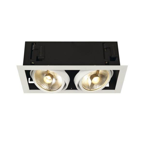 SLV 115551 KADUX, Einbauleuchte, zweiflammig, QPAR111, rechteckig, weiß matt, max. 150 W