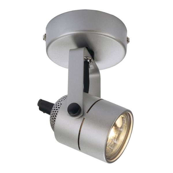 SLV 132024 SPOT 79, Wand- und Deckenleuchte, QPAR51, rund, silbergrau, 230V, max. 50 W